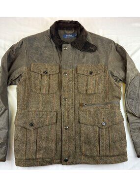 Polo Ralph Lauren Waxed Oiled Cotton & Alpaca Wool Jacket Sz M Rare!!! Vintage